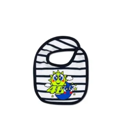 Bavoir Bébé VR46 Sun & Moon Blanc Rayé