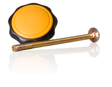 Framehouders, Draaiknoppen & Slotbouten Draaiknop Zwart/geel Met Bout (2x)