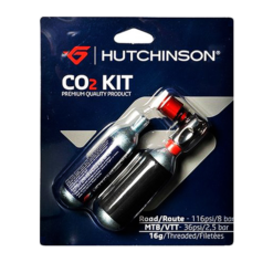 HUTCHINSON KIT 2 CARTOUCHES CO2 16G + EMBOUT PRESTA/SCHRADER