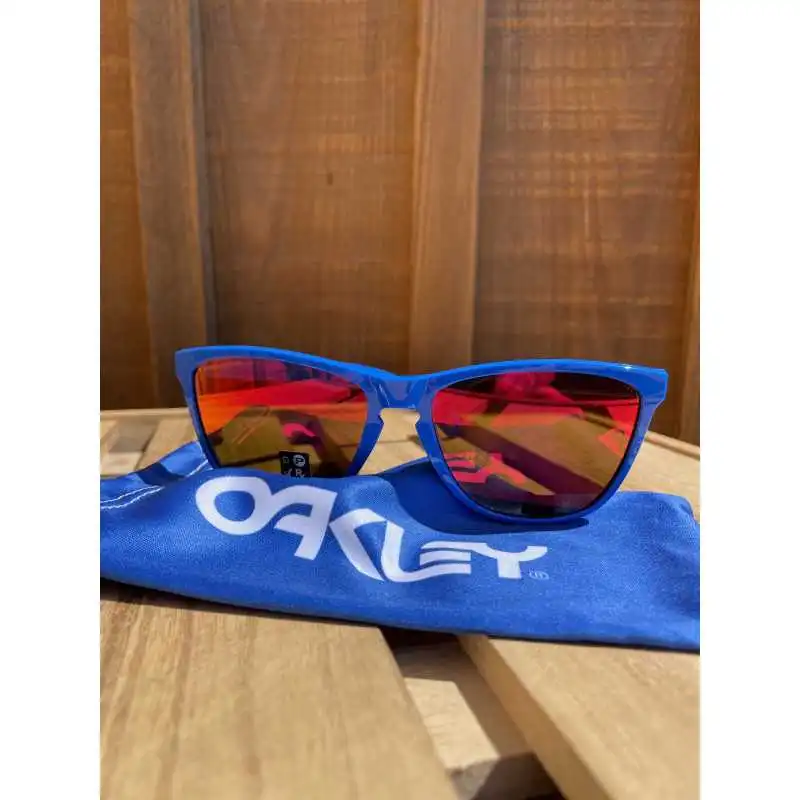 Oakley Frogskins 35th Anniversary Primary Blue Lentilles Prizm Ruby – Image 5