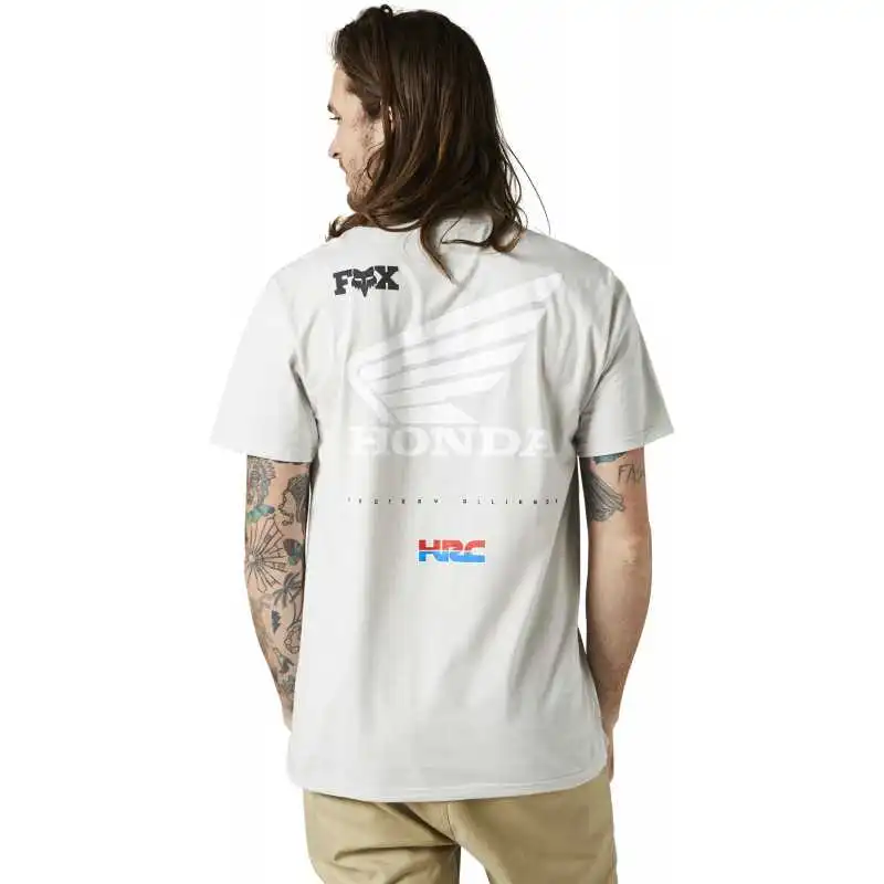 Tee-shirt Fox HONDA Wing Manches Courtes Premium Gris – Image 2