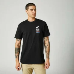 Tee-shirt Fox HONDA Wing Manches Courtes Premium Noir